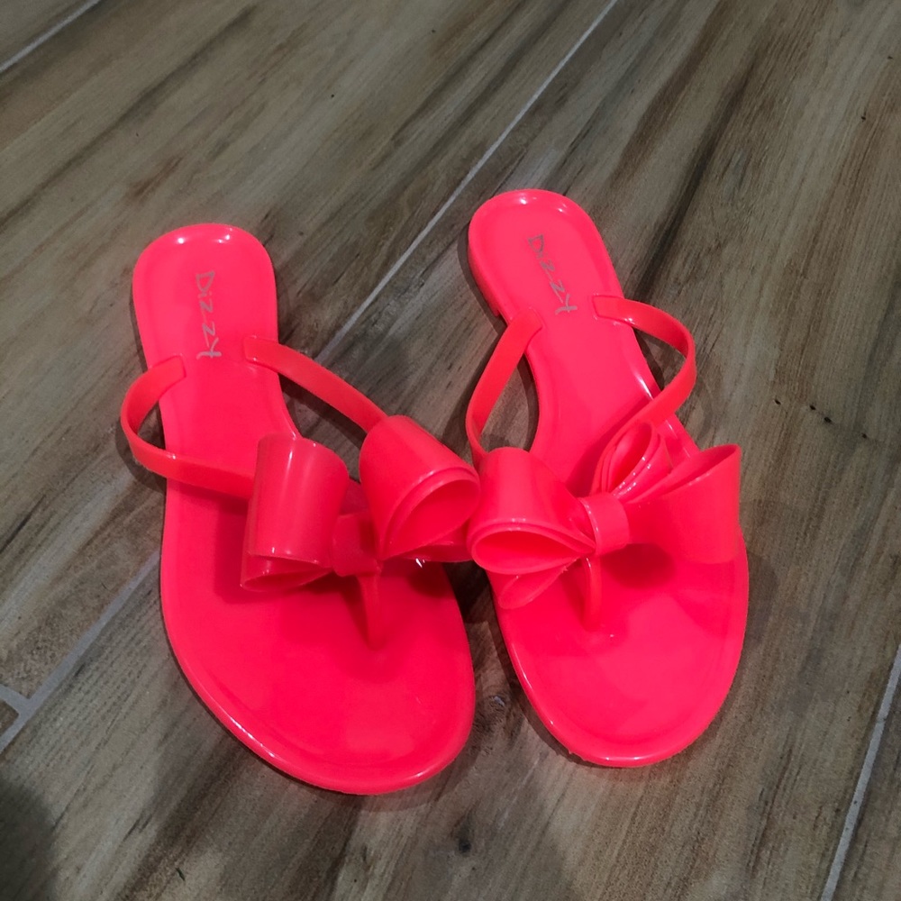 Bright Coral Flip Flops